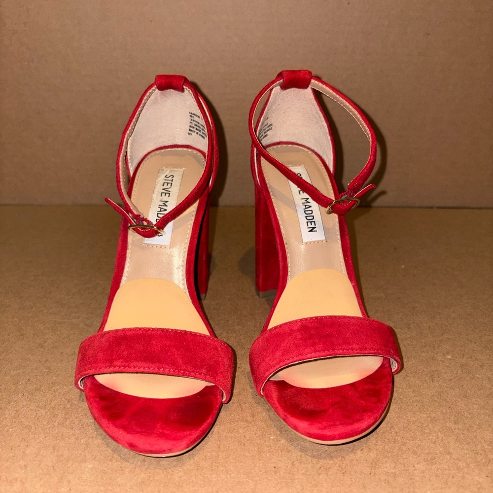 Steve Madden Vibrant Red Suede Sandals